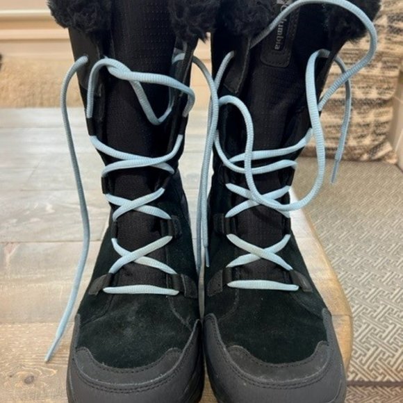 Columbia Shoes Snow Boots Black With Blue Laces Columbia Brand Worn